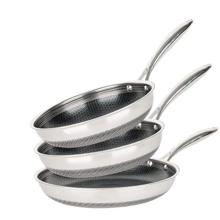 3pcs Honeycomb Set Set Skillets Skillets Pan