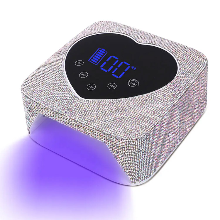 72W Heart-Shape Rechargable Bling Rhinestones Lamp Nail Lamp