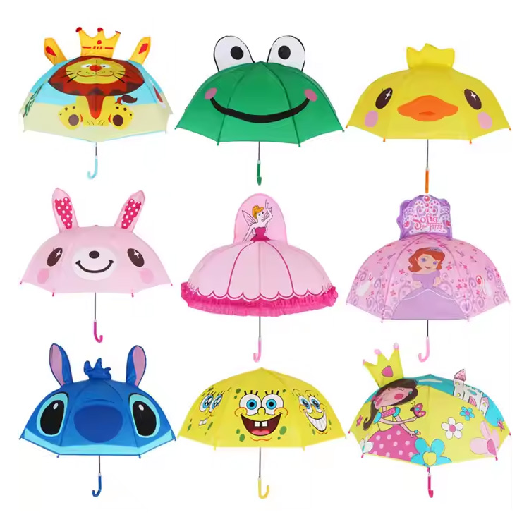 Cartoon Kids Umbrella Auto Open Children Princess Princess