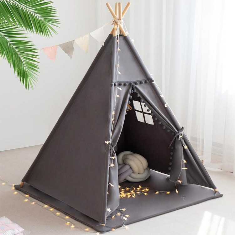 Βαμβακερό καμβά Playhouse Παιδική σκηνή Teepee για παιδιά με χαλάκι