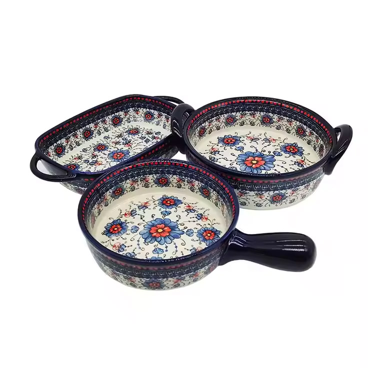Custom Vintage εκτύπωση θερμότητας ανθεκτικό στην πορσελάνη τηγάνι από πορσελάνη