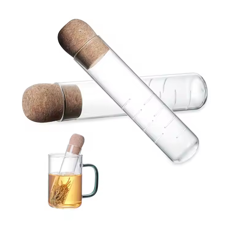 Σχεδιασμός σωλήνα Σχήμα Borosilicate Glass Tea Infuser φίλτρο