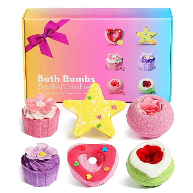 Οικογενειακό ξενοδοχείο μπάνιο πολύχρωμο cupcake χαριτωμένη βόμβα μπάνιου