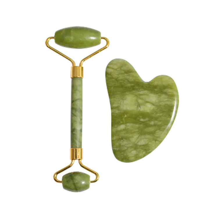 Υψηλής ποιότητας προσώπου Massager Natural Gua Sha Green Jade Roller