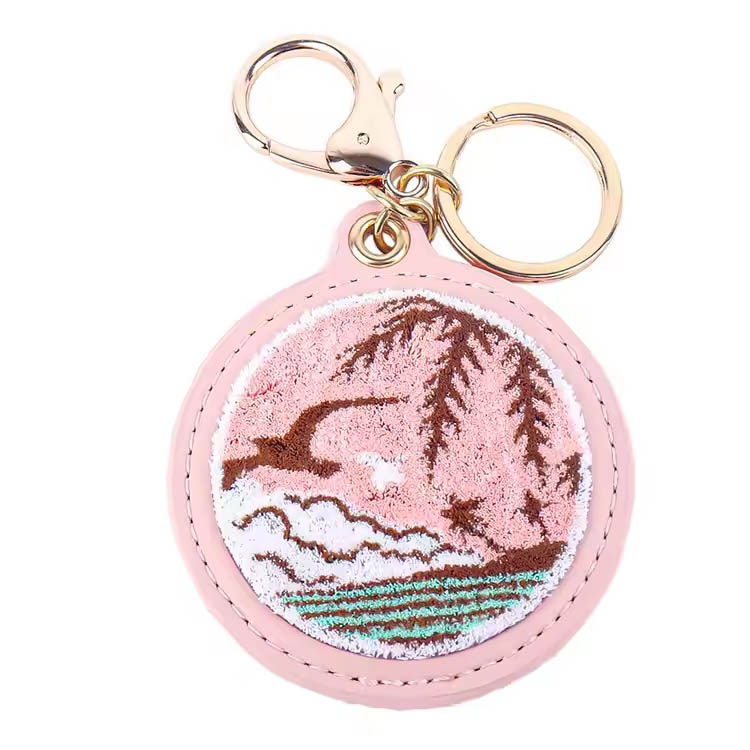 Key Ring Pink Island Scenery Premium Centremery Keychain