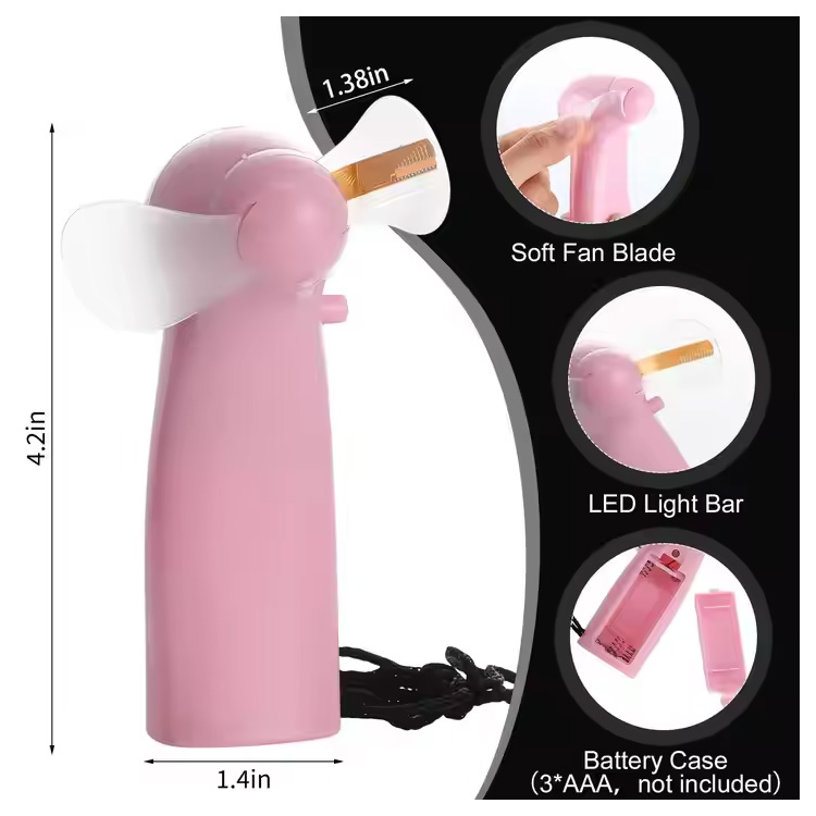 Νέος Mini Portable Handy Led Custom Message Battery Fan