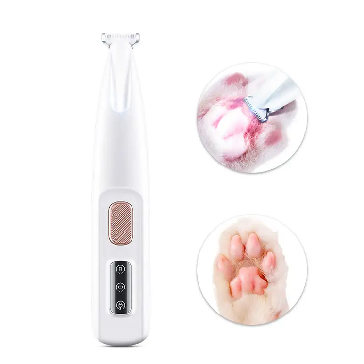 Νέο αδιάβροχο κατοικίδιο ζώο LED Light Dog Paws Hair Hair Clipper