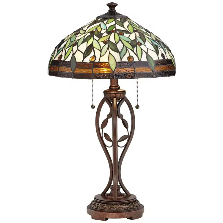 Επιτραπέζιο φωτιστικό Nordic Antique Luxury Vintage Tiffany από βιτρό