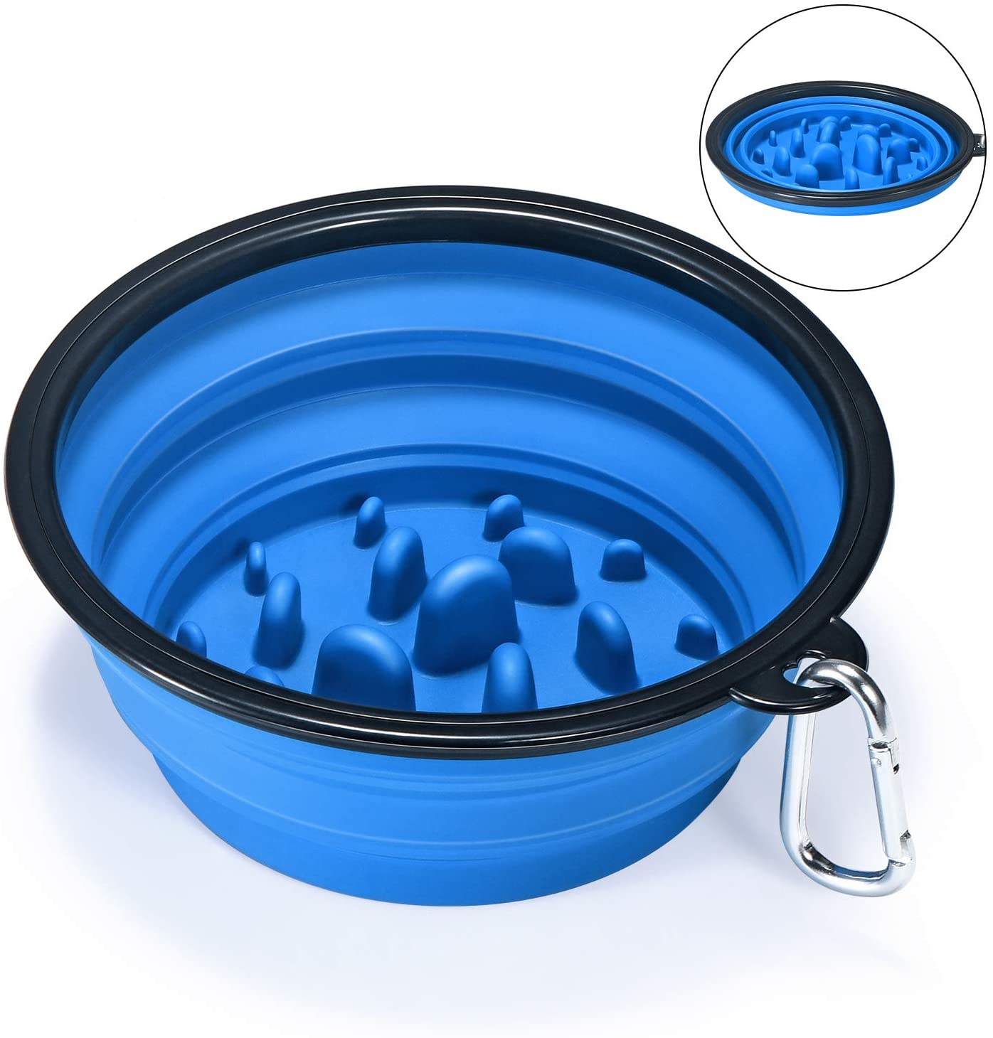 Φορητό Slow Feeder Travel Silicone Collapsible Dog Bowl