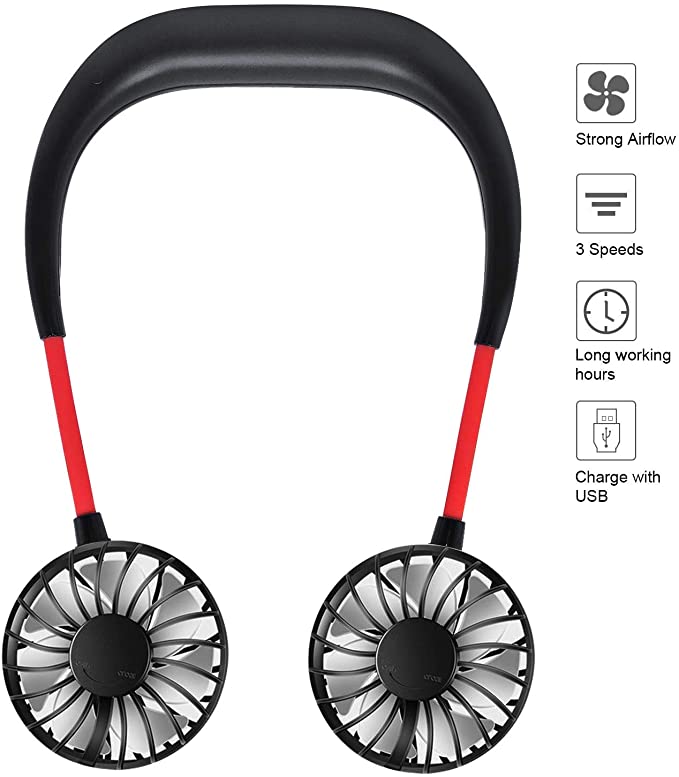 Επαναφορτιζόμενο Mini USB Porable Sports Hands Free Neck Neck Fan