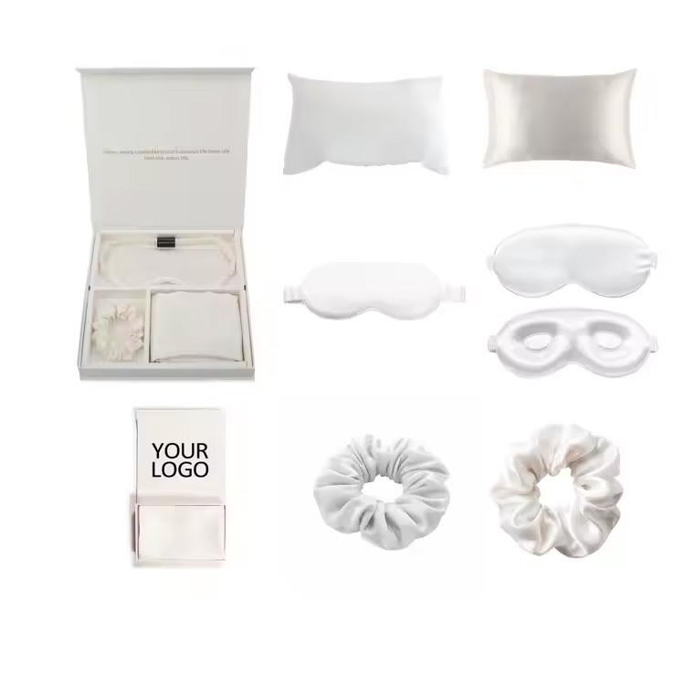 Το Silk Gift Set Custom Logo περιλαμβάνει μαξιλαροθήκες για τα μαλλιά